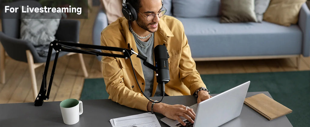 NearStream USB XLR Dynamic Microphone Boom Arm Professional PC Mic for Gaming Studio Set Podcast Recording Streaming Microphone