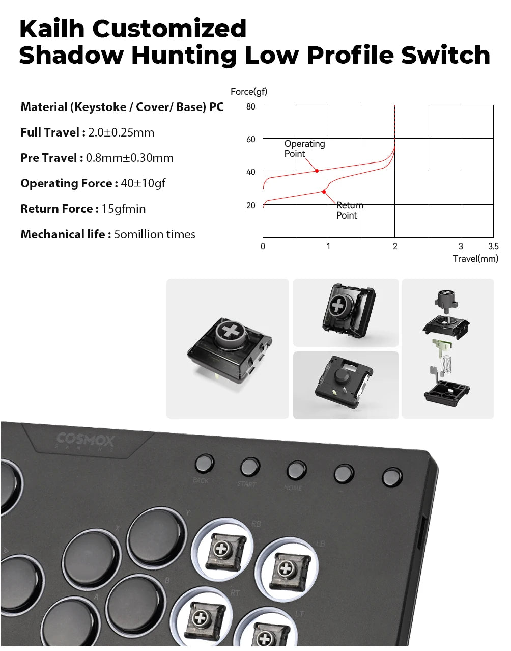 Haute42 M-Ultra Gen 2 Aluminium Alloy Leverless Hitbox Controller  For PC/ Ps4 / ps5/Steam Stickless Arcade Stick Controller