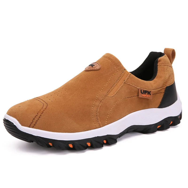 New Casual Shoes Men Sneakers Outdoor Walking Shoes Loafers Autumn Slip On Suede Leather Male Footwear Plus Size 48 49 50 MSH004