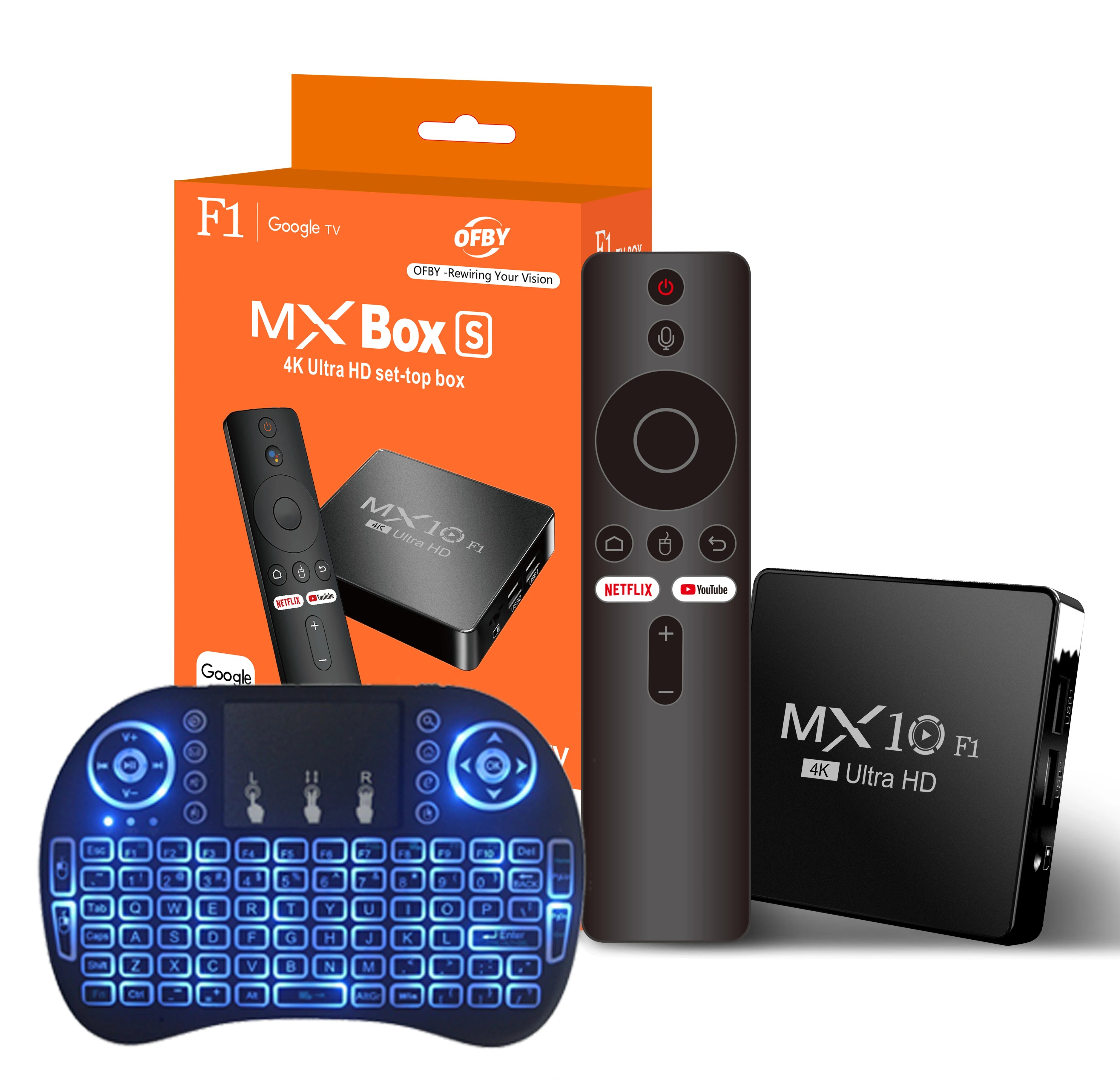 TV Box MX10 F1 Android 13 Mali-G31 4K 2GB RAM 16GB eMMC flash Media Player Support Voice Remote Control