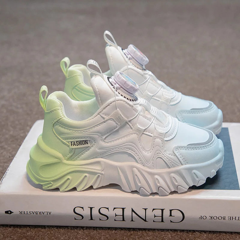 Autumn Leather Fashionable Sports and Leisure Shoes for Students, Anti Slip and Breathable Children's Shoes,Dad Shoes kids shoes