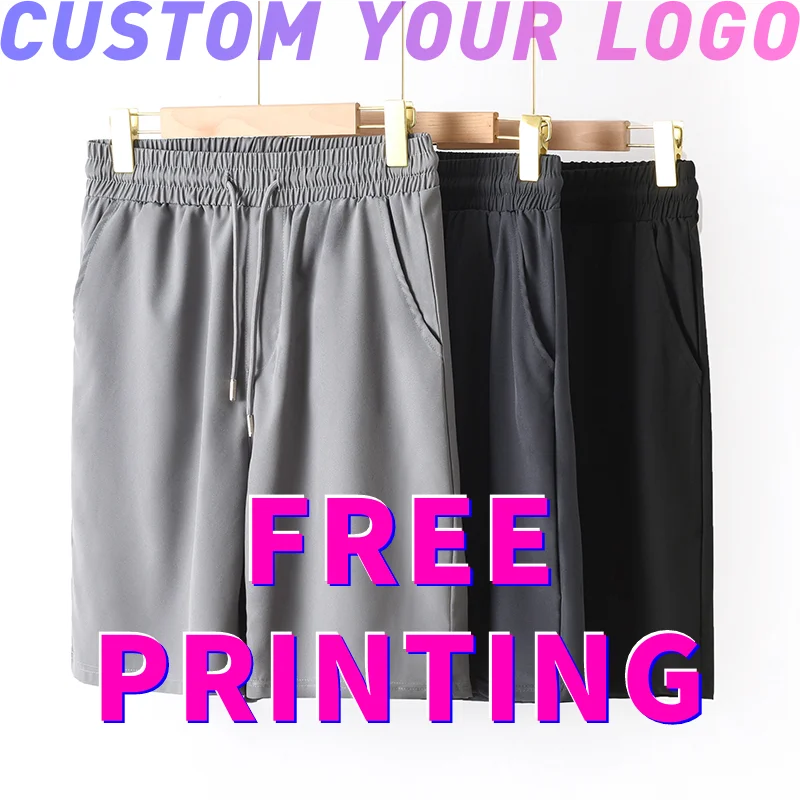 Free Custom shorts Print Logo Men Casual Pants Summer cool Thin Sweatpants Running Jogger Sports Gym Workout Quick drying shorts