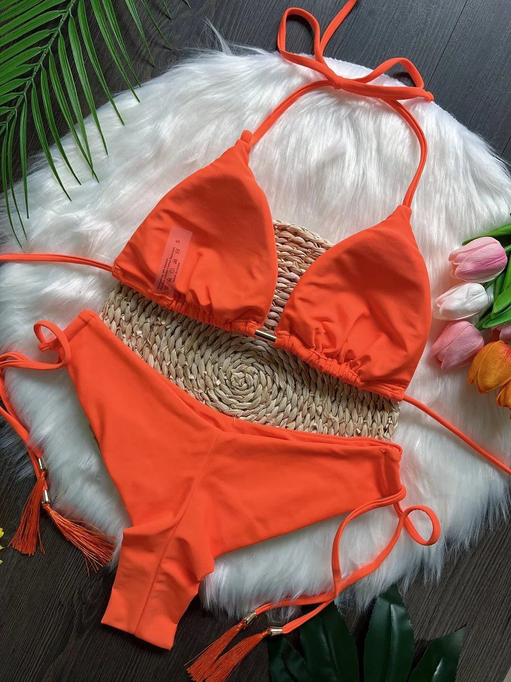 RUOTONSEPT Sexy Solid Color Bandage Bikinis Set Women's Swimsuit Two-piece Triangle Swimwear Bathing Suit Brazilian Biquinis