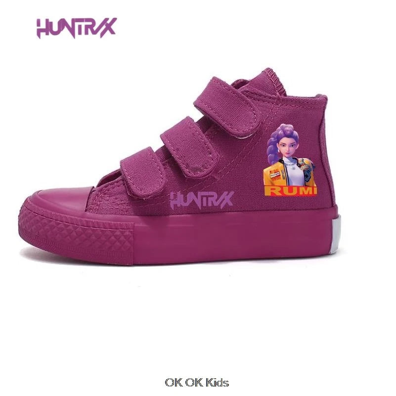 Hot KPop Demon Hunters Rumi Children's Canvas Shoes High-Top For Girl Kids Sneakers Breathable Sports Shoes Student Tennis Shoes