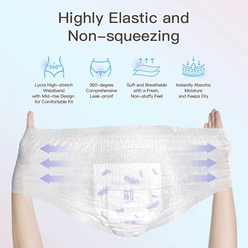 Soft Period Pants for Women 10Pcs, Instant Refreshing Surface Dry and Comfortable, Maximum Absorbency Leak-proof Sanitary Pants