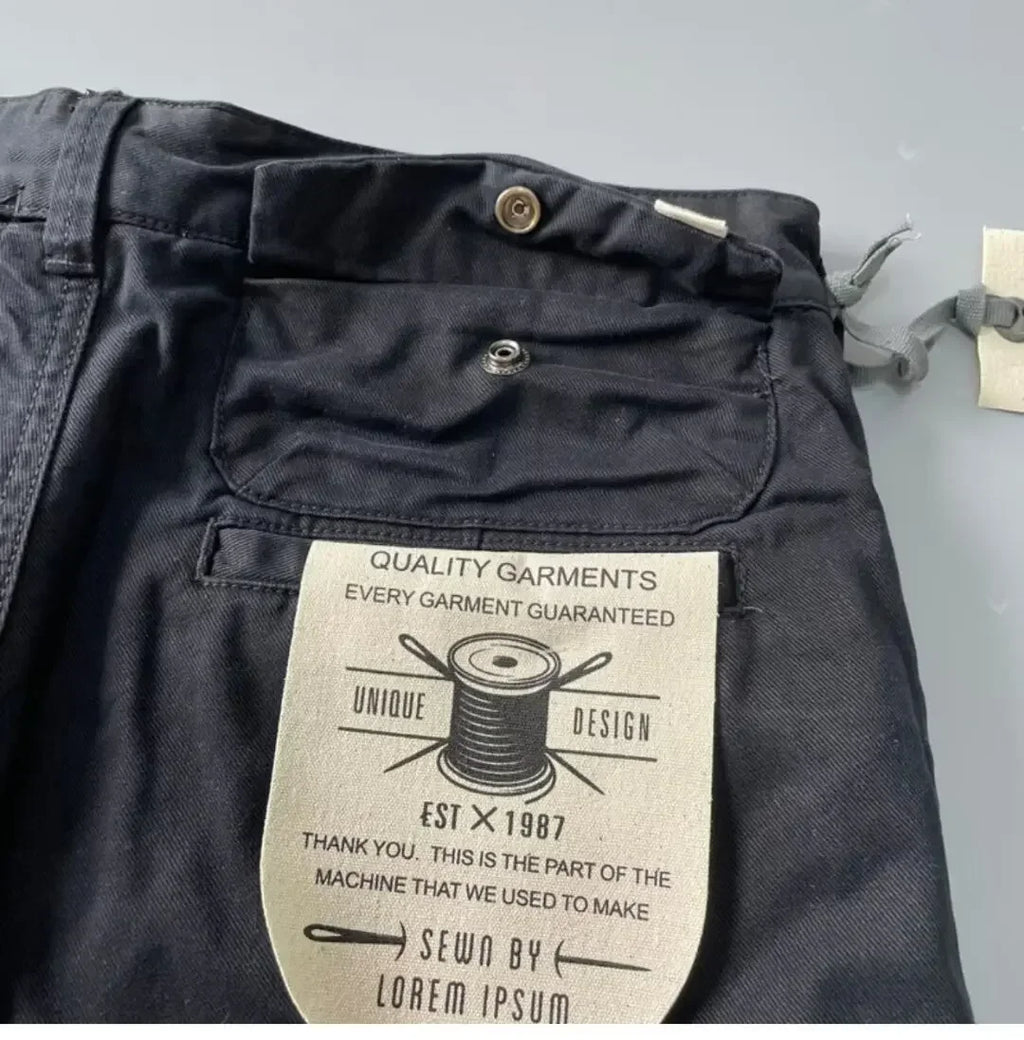 American Style Pure Cotton Heavy Duty Cargo Pants for Men Anti-Dirt Anti-Wear Loose Straight Leg Casual Pants Footwear