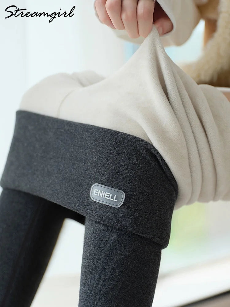 Winter Warm Leggings Women Black High Waist Skinny Warm Formal Pants Stretch Thick Fleece Women's Leggings Winter Outwear 2025