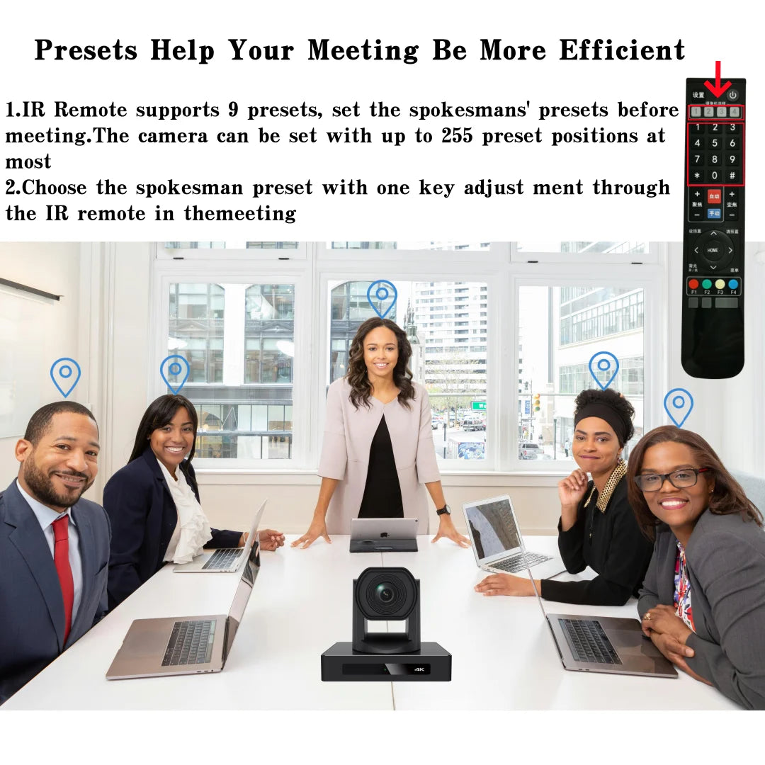 JSAV 4K 60fps NDI Camera PTZ 1pc-3pcs SDI HDMI POE SDI 12X 1PC Video Switcher Conference Camera for Church Business Meeting