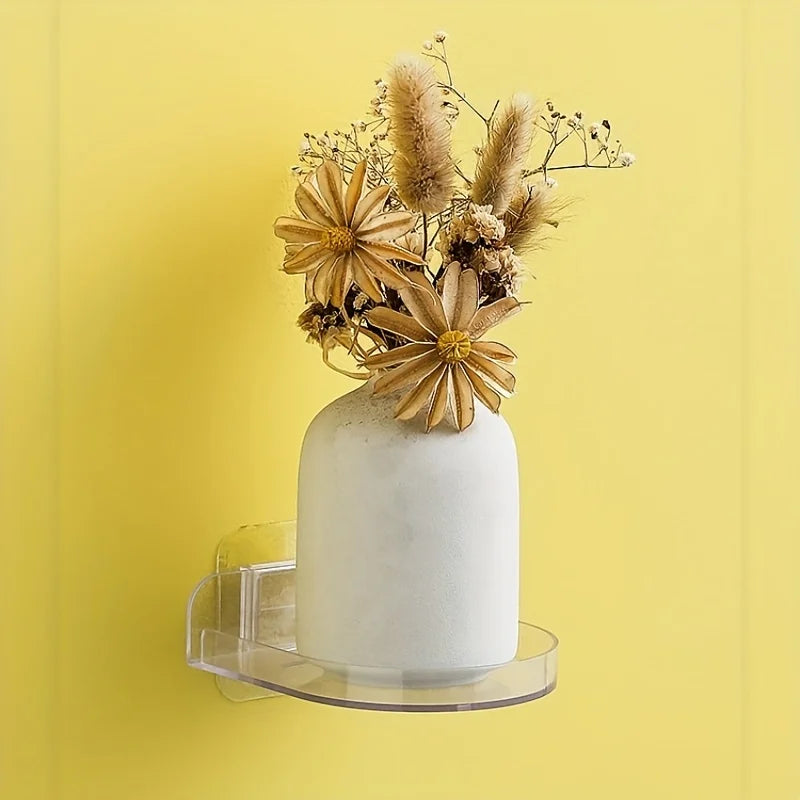 1/2pcs Adhesive Monitor Floating Shelf Security Cameras Baby Monitors Non-Drilling Wall Shelf Office Home Decor Bathroom Storage