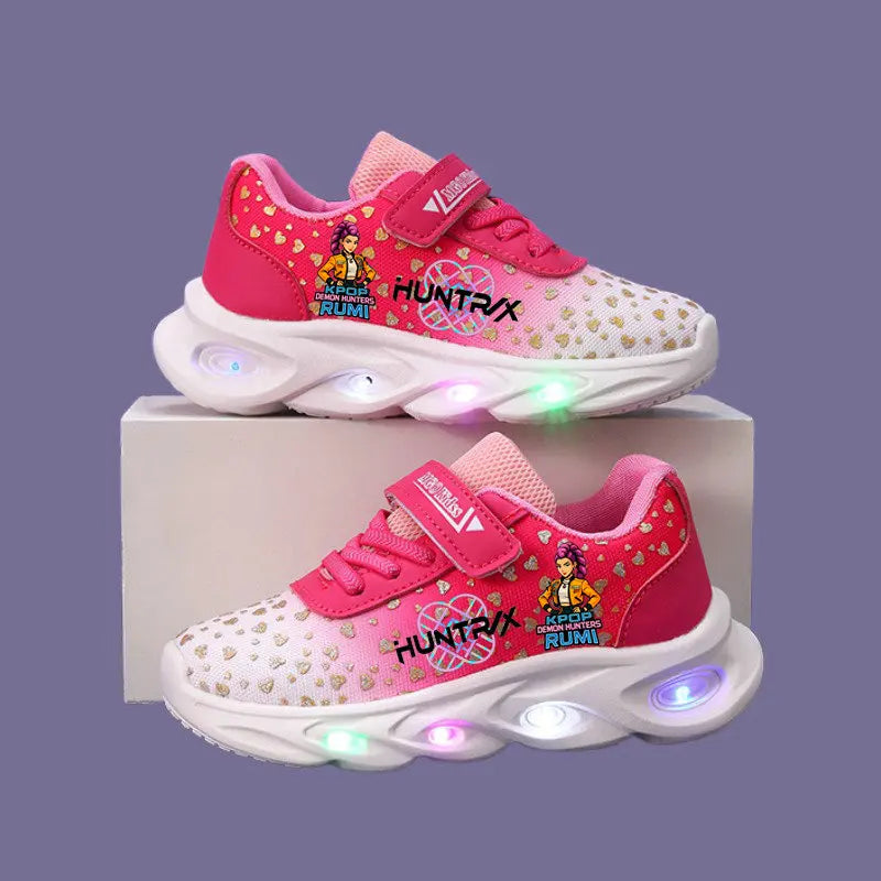 Kpop Demon Hunter Shoes For Kids Children LED Shoes Anime Children Tennis Shoes Zoey Mira Rumi Lighted Sport Shoes Toddler Shoes