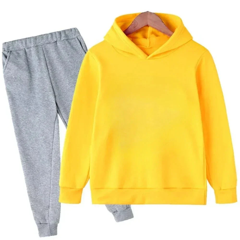 Children Hoodie Tracksuit Autumn Winter New York USA Letter Graphic Sweatshirt Pant Suit Baby Boy Girl Kid Sport Two Pieces Set