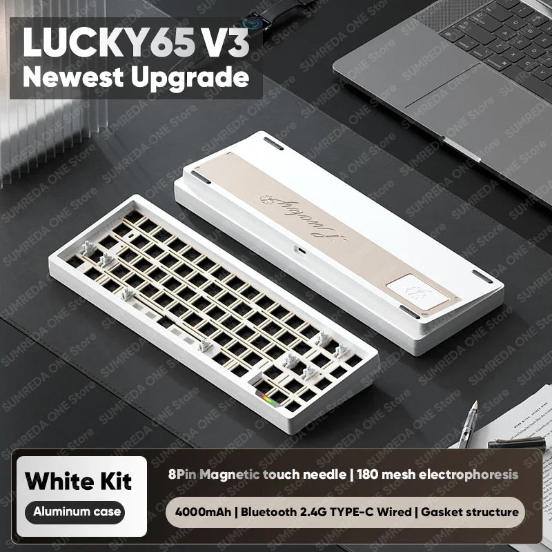 Weikav Lucky65 V3 Lucky65 V2 NUT65 Wireless Aluminum Mechanical Keyboard Kit 60% Bluetooth 2.4G Wired RGB Hotswap Gamer Keyboard