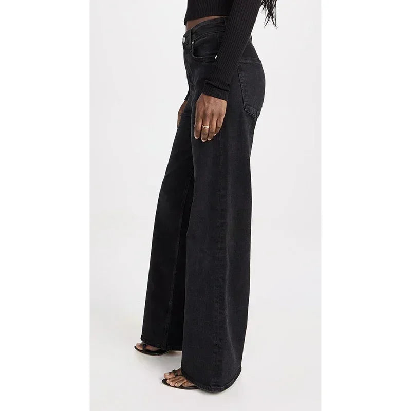 2025 Female Straight Leg Jeans Women Low Rise Stretch Gray Denim Pants Lady Solid Color Daily Office Cheap Long Jeans Trousers