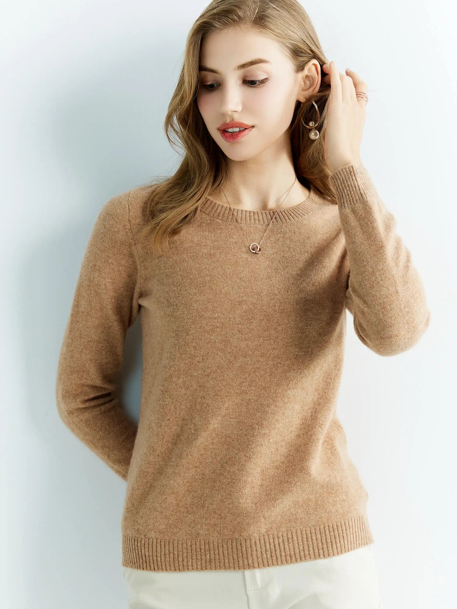 Knitwears Wool Sweaters 100% Merino Wool Knitted Cashmere Sweater Women Spring O-Neck Knit Pullovers Jumpers Clothing Top Female