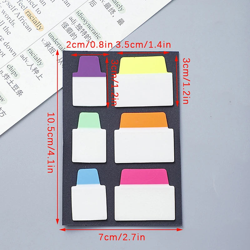 120 Pages Simple Transparent Index Stickers Color Label Stickers DIY Sticky Notes Office School Supplies