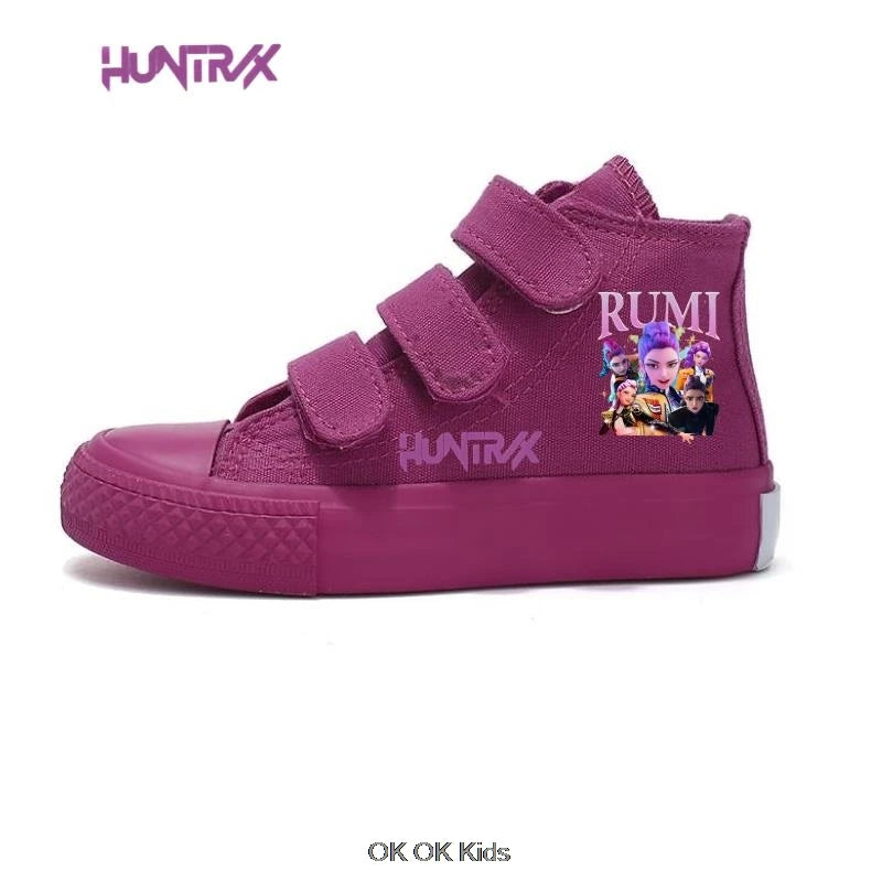 Hot KPop Demon Hunters Rumi Children's Canvas Shoes High-Top For Girl Kids Sneakers Breathable Sports Shoes Student Tennis Shoes