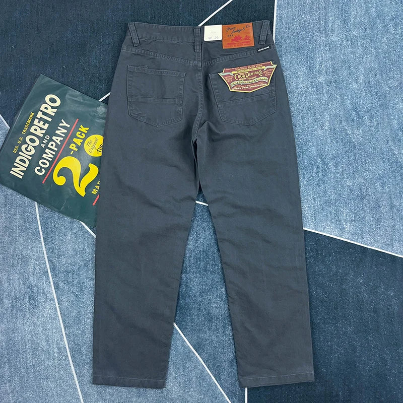 Heavy cotton straight leg casual pants men's American vintage to do old washed cargo pants