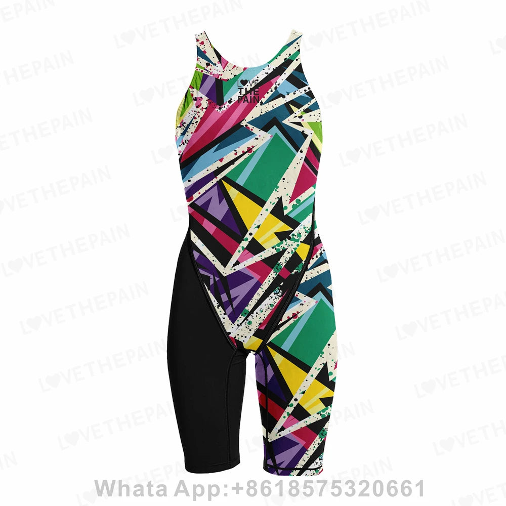 Competition Training Swimwear Tech Suits Neck To Knee Tech Suits Women Open Back Comfort Straps Swimsuit Jumpsuit Swimsuit 2023