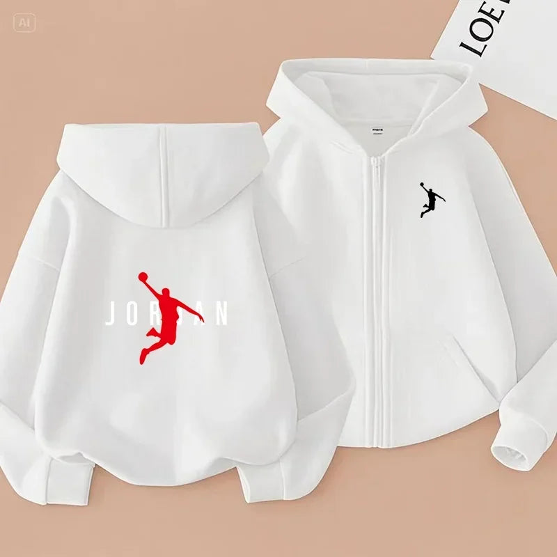 Children's Cardigan Sports Hoodie Casual Top Clothes Boys Girls Sweatshirt 3-12 Yrs Zipper Style Fashion Charming Jogging Coat