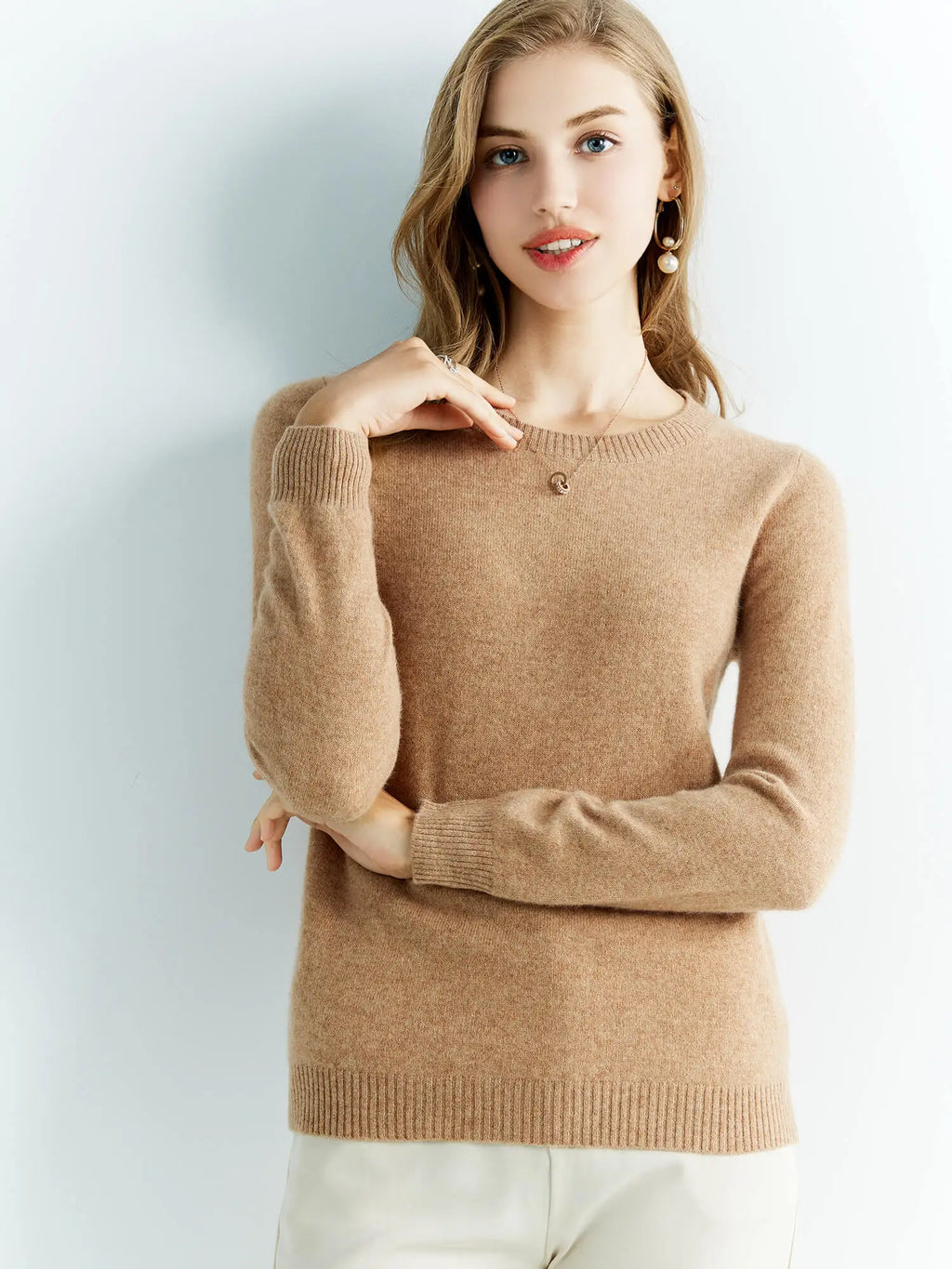 Knitwears Wool Sweaters 100% Merino Wool Knitted Cashmere Sweater Women Spring O-Neck Knit Pullovers Jumpers Clothing Top Female