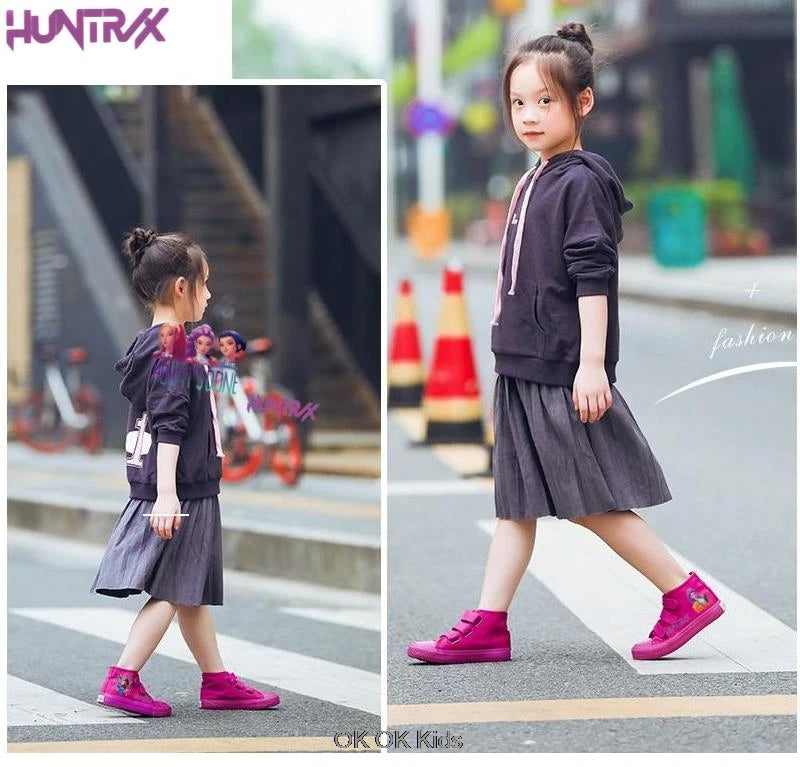 Hot KPop Demon Hunters Rumi Children's Canvas Shoes High-Top For Girl Kids Sneakers Breathable Sports Shoes Student Tennis Shoes
