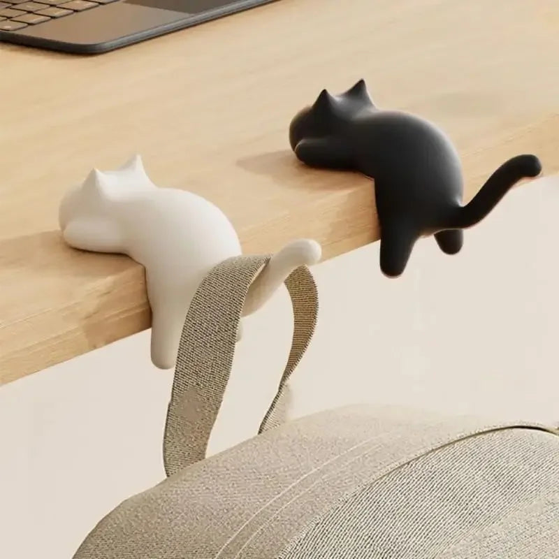 Cute Cat Bag Hook Portable Table Hook Handbag Backpack Organizer Holder for Home Office Desk Side Decor Travel Bag Hanger