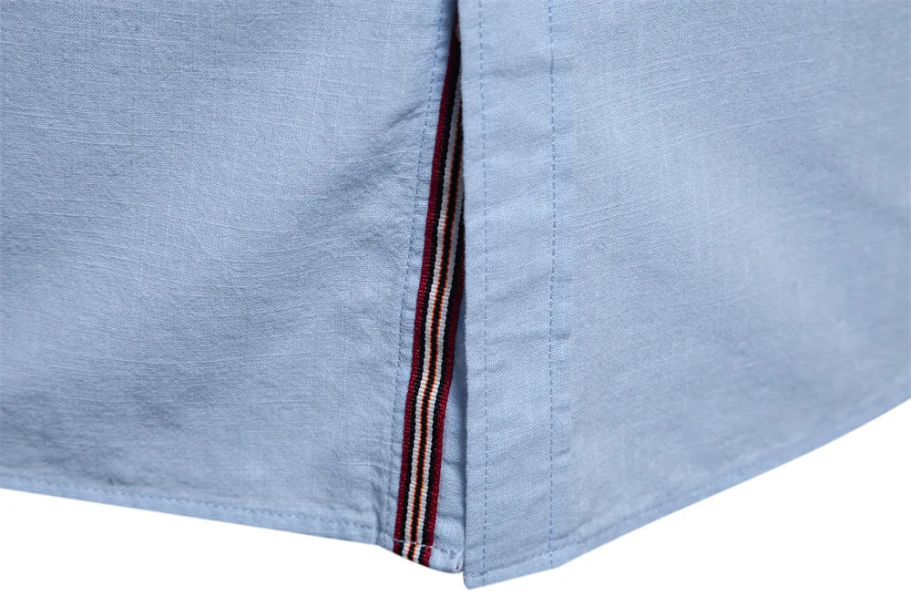 Autumn New 100% Cotton Social Shirt Men Solid Color Long Sleeve High Quality Shirt for Men Stand-up collar Casual Men's Shirts