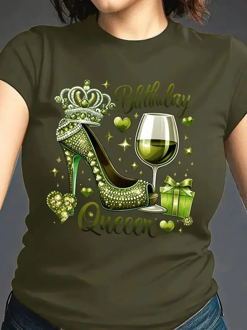 Women's 3D Graphic Print T-Shirt Casual Short Sleeve Crew Neck Top, Ideal for Birthday or Friend Gift for Outdoor Daily Sports