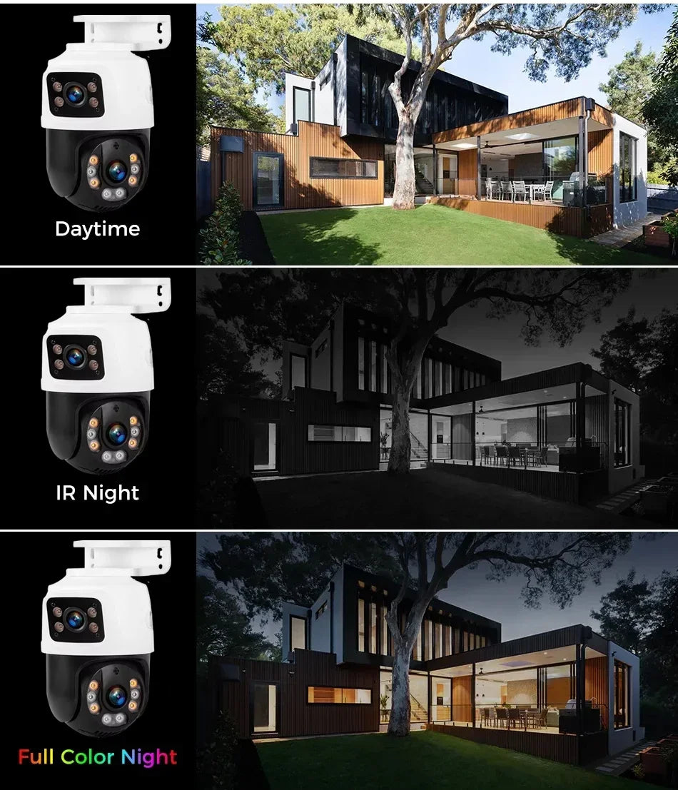 8MP 4K Dual Lens POE IP Camera PTZ Dual Screens Smart Home 360° Wired Video Surveillance IP Camera Motion Detection CCTV ICsee