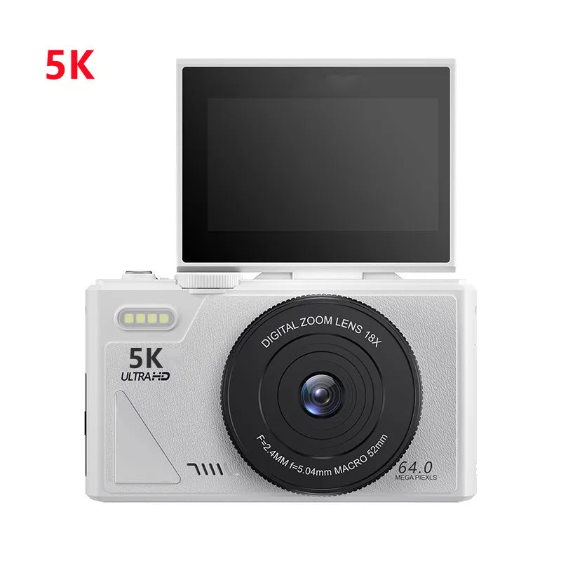 5K 75MP Digital Camera for Photography 18X Zoom YouTube Vlog Video Camera 3’’ Flip Screen Beginner Anti-shake Selfie Camcorder