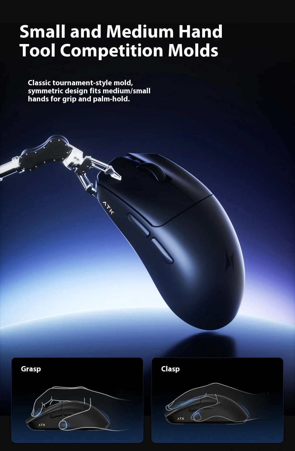 ATK F1 V2 Ultra MAX Gaming Mouse Wireless Tri-mode PAW3950 Double 8k Lightweight Ergonomics Esports Mouse Custom PC Accessory