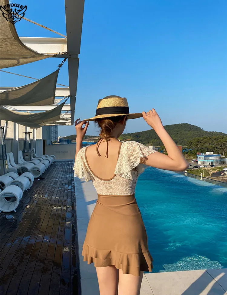 Retro Fre Sle Women's One-Piece Swimsuit Bikini for Vaion Thermal Spa Slimming Design Casual Swimwear Ort Sve Hot Spring Resort