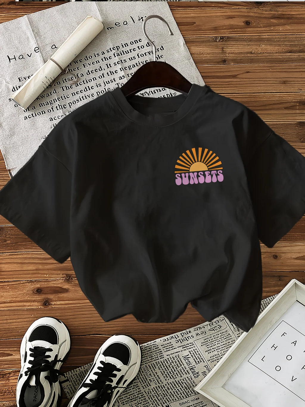 100% Cotton Forever Chasing Sunsets T-Shirts Female Funny T Shirts Egirl Korean Fashion Graphic Tees Tops Women Clothing