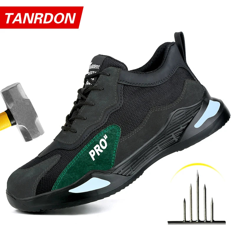 Fashion Sports Shoes Work Boots Puncture-Proof Safety Shoes Men Steel Toe Shoes Security Protective Shoes Tactical Boots