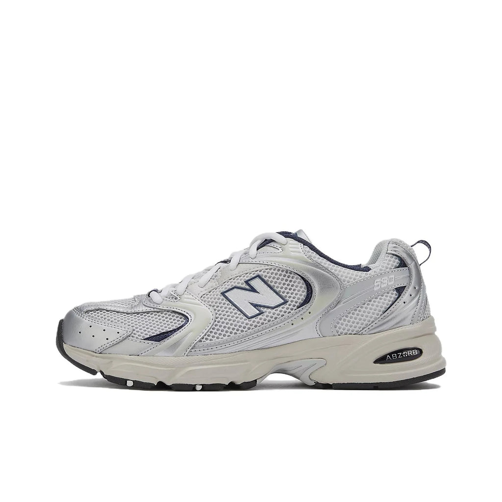 New Balance NB 530 Spring Low-Top Running Shoe, Unisex, Silver and White