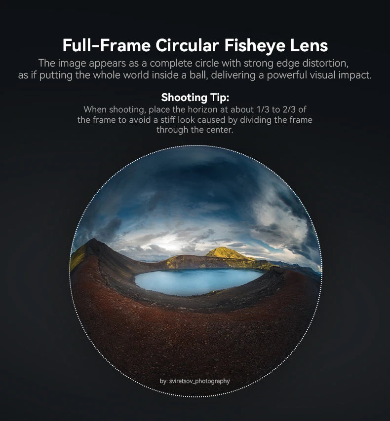 AstrHori 6mm F2.8 Full Frame Circular Fisheye Lens Manual Focus Ultra-wide Angle Camera Lens for SONY E NIKON Z CANON RF L Mount