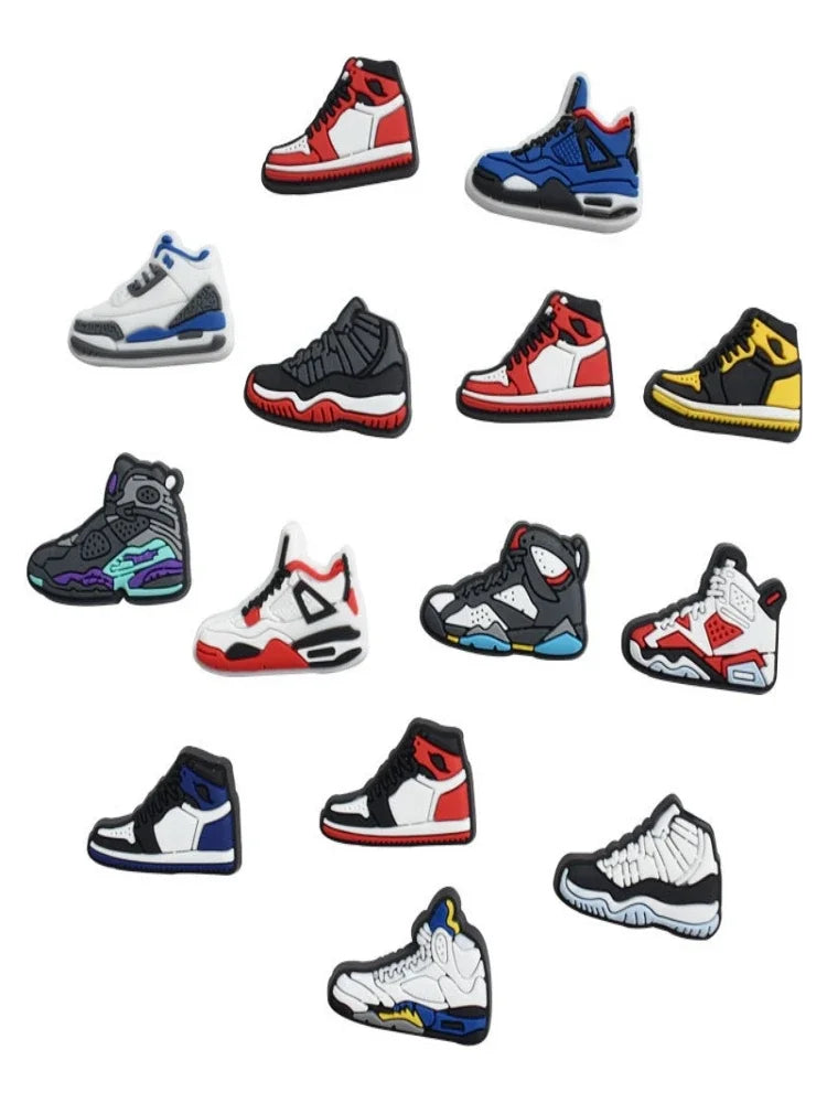 New Sneakers Collection Shoe Charms Accessories Sets for Kids Men Woman Hole Shoes Charm Cartoon Sandals Decorations Bulk 12PCS