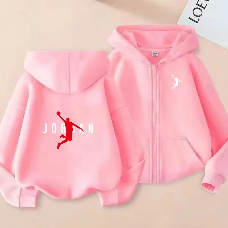 Children's Cardigan Sports Hoodie Casual Top Clothes Boys Girls Sweatshirt 3-12 Yrs Zipper Style Fashion Charming Jogging Coat