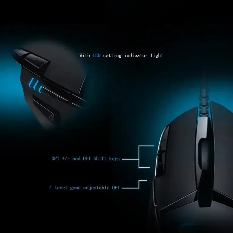 Logitech G402 Hyperion Fury Wired Gaming Mouse 4000 DPI Lightweight 8 Programmable Buttons Optical E-Sport Wired Mice