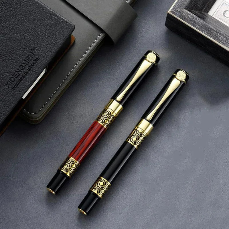 Retro Metal Fountain Pen F Nib Classic Design with Converter High Quality For Business Writing Office School Supplies Stationery
