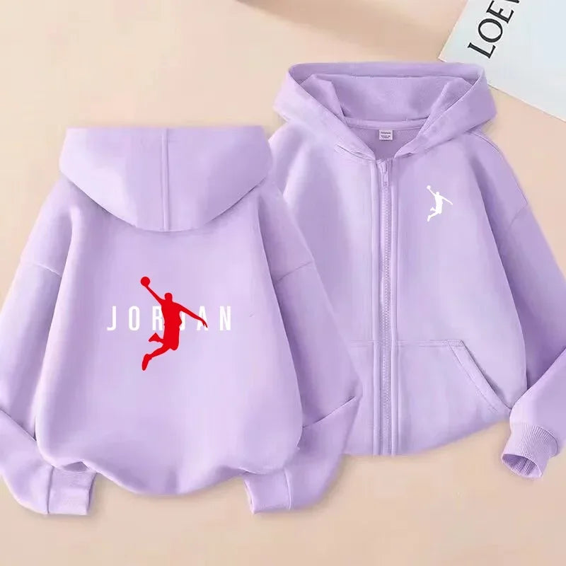 Children's Cardigan Sports Hoodie Casual Top Clothes Boys Girls Sweatshirt 3-12 Yrs Zipper Style Fashion Charming Jogging Coat