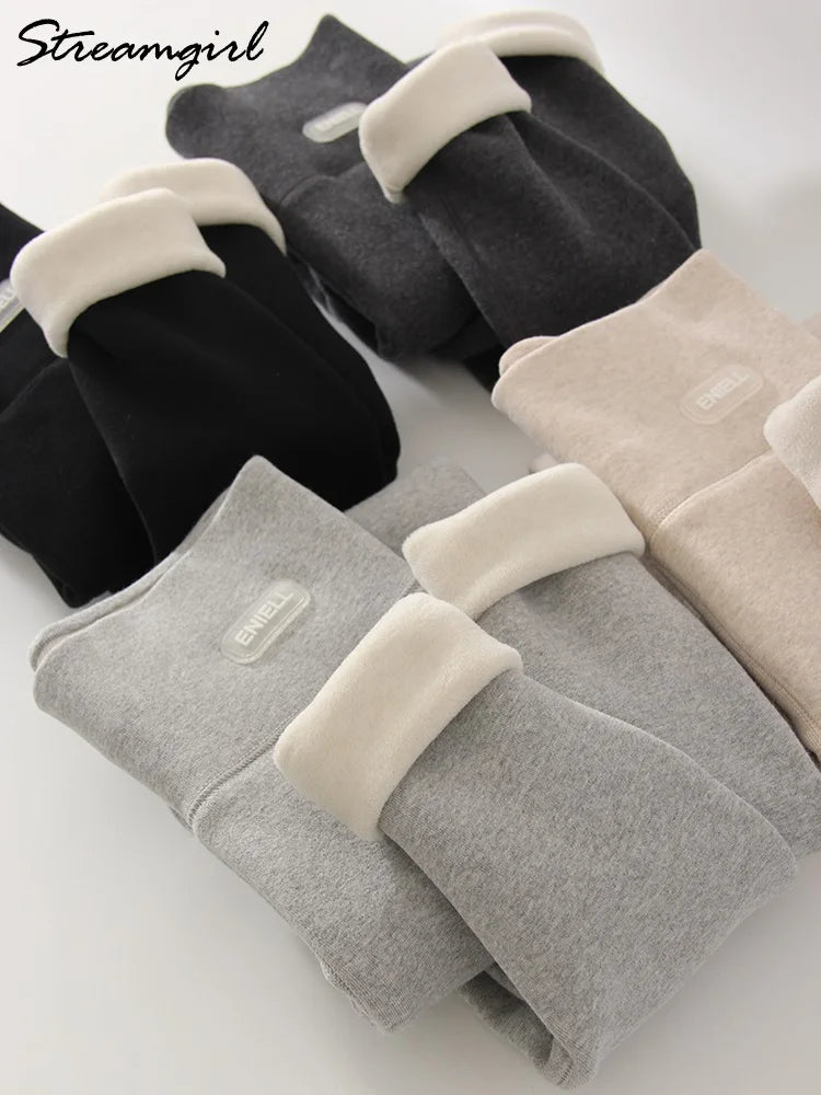 Winter Warm Leggings Women Black High Waist Skinny Warm Formal Pants Stretch Thick Fleece Women's Leggings Winter Outwear 2025