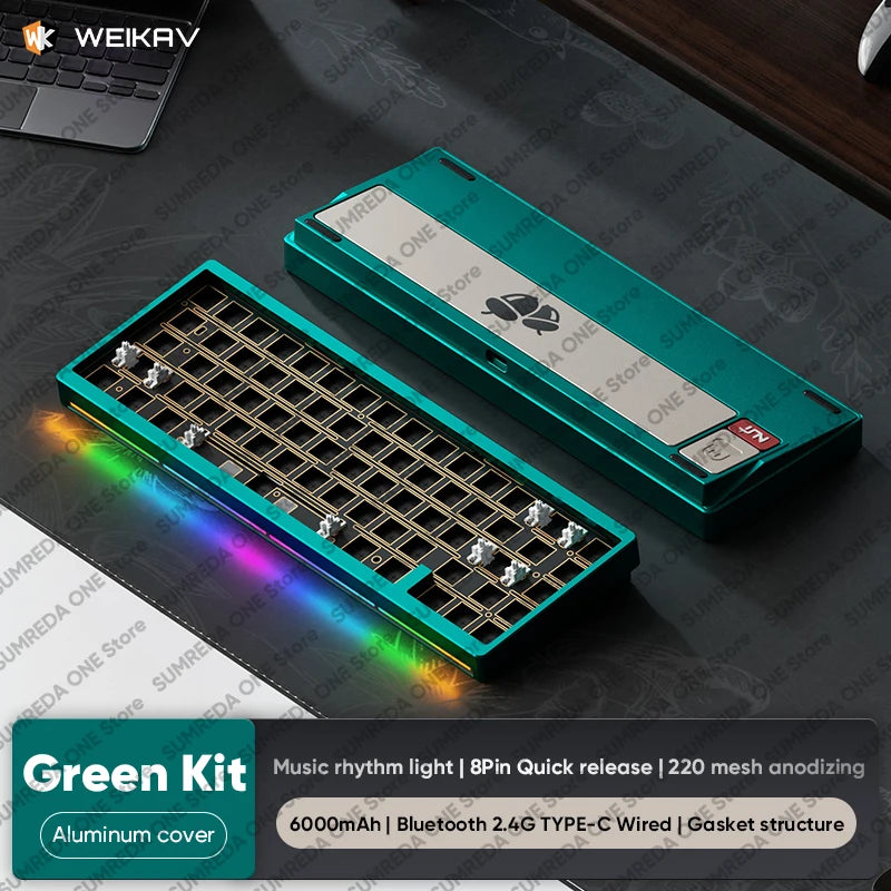 Weikav Lucky65 V3 Lucky65 V2 NUT65 Wireless Aluminum Mechanical Keyboard Kit 60% Bluetooth 2.4G Wired RGB Hotswap Gamer Keyboard