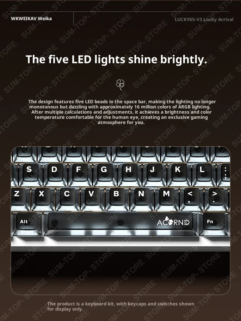 Weikav Lucky65 V3 Lucky65 V2 NUT65 Wireless Aluminum Mechanical Keyboard Kit 60% Bluetooth 2.4G Wired RGB Hotswap Gamer Keyboard