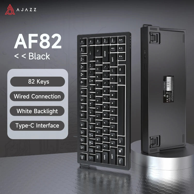 AJAZZ AF82 Office Low Profile Keyboard RGB Wired/Wireless Gaming Keyboard 75% Layout 82 keys 4000mAh Battery for Win/Mac