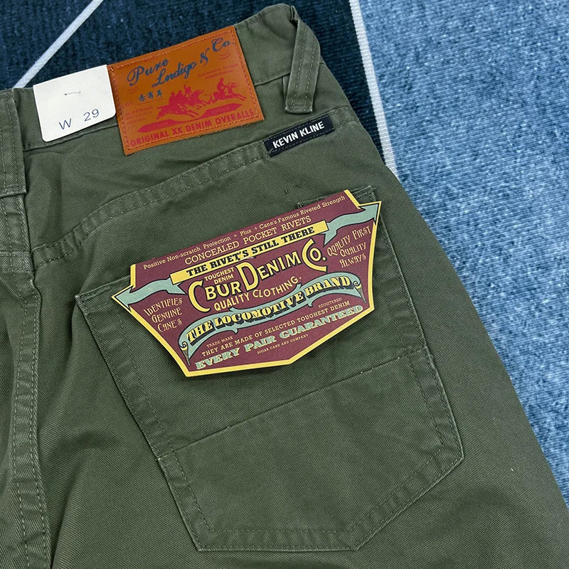 Heavy cotton straight leg casual pants men's American vintage to do old washed cargo pants