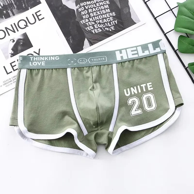 1/3pcs Men Underwear Sports Boxer Shorts Cotton Solid Color Sexy Panties Fashion Breathable  Comfortable Underpants man U Convex