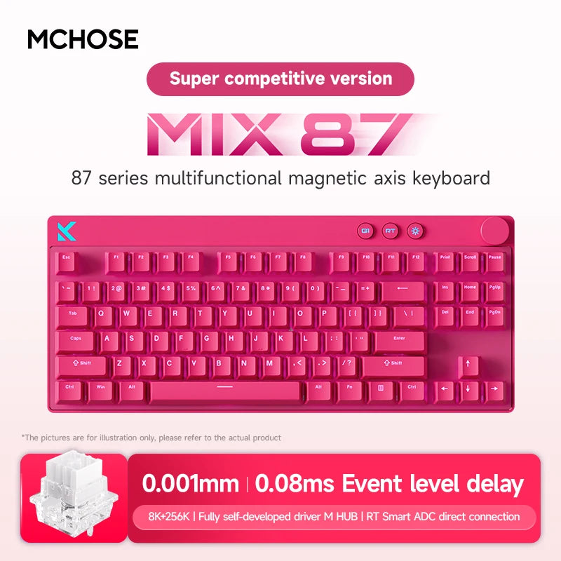 MCHOSE MIX87 Wired Gaming Keyboard Magnetic Swtich Keyboard 8K+256K Esport 0.08ms Low Latency E-Sports Custom Gamer Accessories