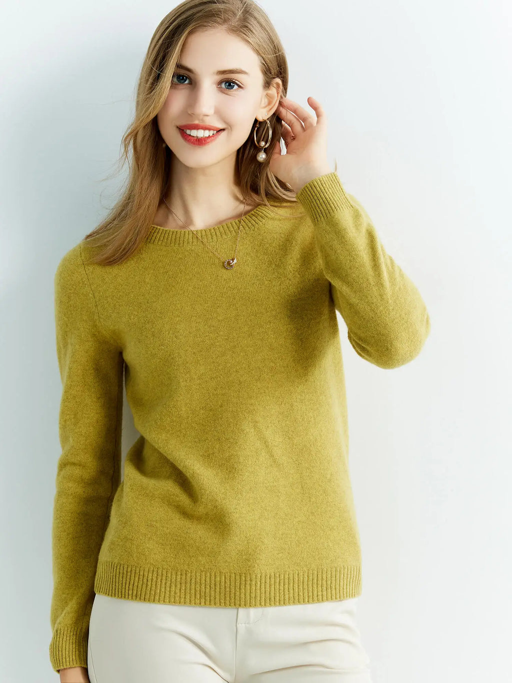 Knitwears Wool Sweaters 100% Merino Wool Knitted Cashmere Sweater Women Spring O-Neck Knit Pullovers Jumpers Clothing Top Female