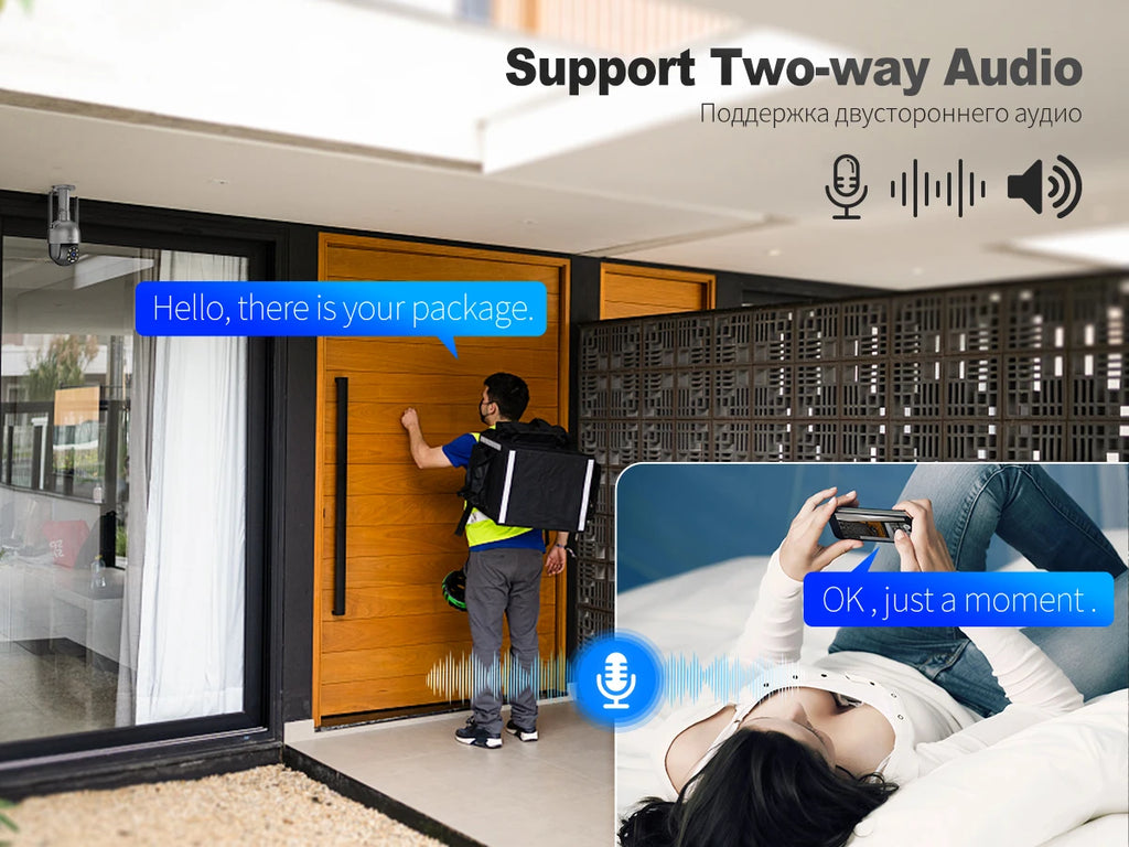 Techage 4MP PTZ WIFI IP Camera Two-Way Audio Outdoor Wireless CCTV Security Camera Smart AI Human Detection Color Night Vision